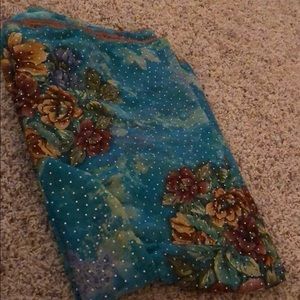 Blue printed Saree with blouse